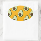 Avocado Pattern Ovaler Aufkleber (Tasche)