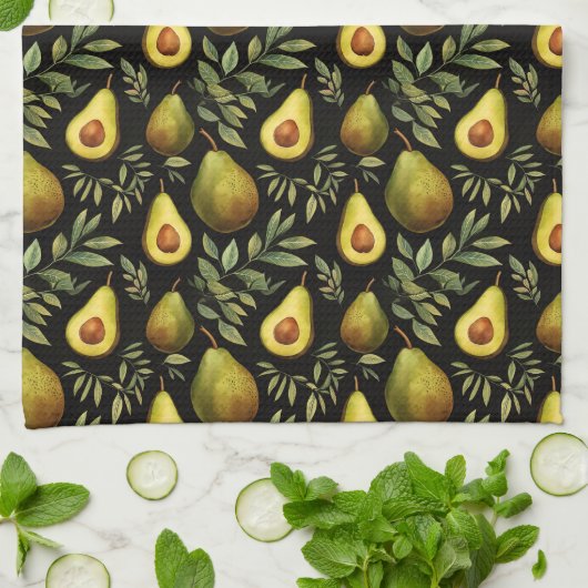 Avocado Pattern Personalisierte Küche Geschirrtuch (Gefaltet)