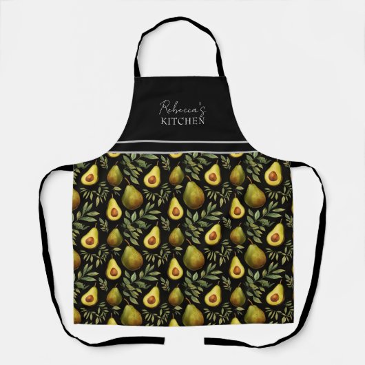 Avocado Pattern Personalisierte Küche Schürze (Vorderseite)
