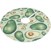 Avocado Pattern Polyester Weihnachtsbaumdecke (Schrägansicht)