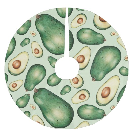 Avocado Pattern Polyester Weihnachtsbaumdecke (Vorderseite)