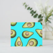 Avocado Pattern Postcard Postkarte (Stehend Vorderseite)