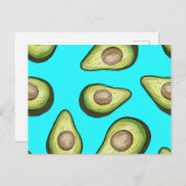 Avocado Pattern Postcard Postkarte (Vorne/Hinten)