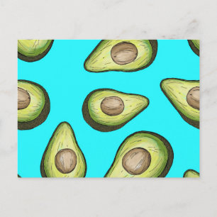Avocado Pattern Postcard Postkarte