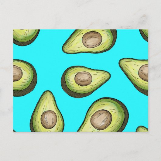 Avocado Pattern Postcard Postkarte (Vorderseite)