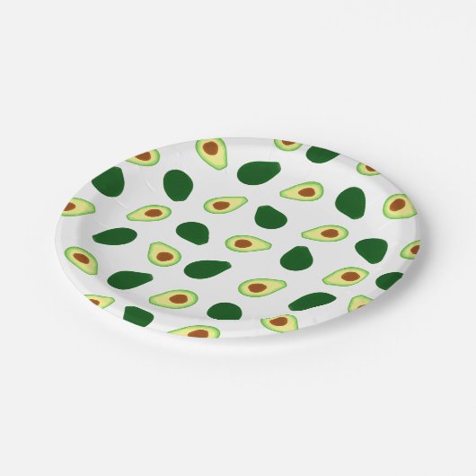 Avocado Pattern Print Paper Teller (Schrägansicht)