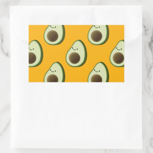 Avocado Pattern Rechteckiger Aufkleber (Tasche)