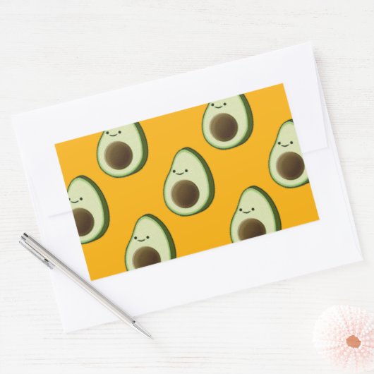 Avocado Pattern Rechteckiger Aufkleber (Umschlag)