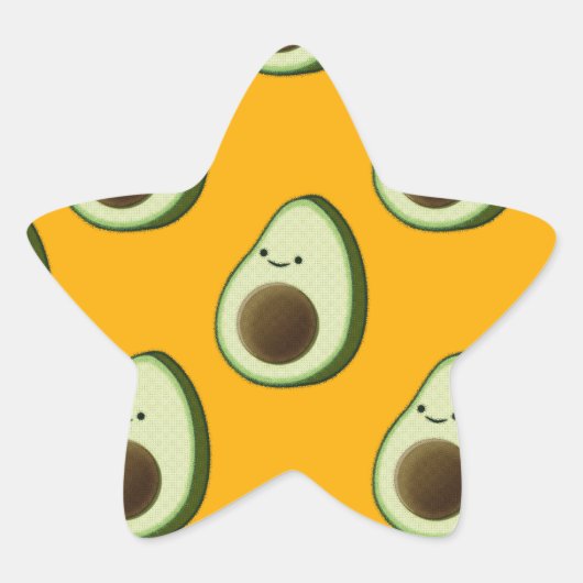 Avocado Pattern Stern-Aufkleber (Vorderseite)