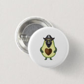 Avocado Pirate Green Beard Funny Food für Kinder Button (Vorne & Hinten)