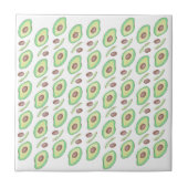 Avocado Pits Slices Fruit Hand Drawn Muster Fliese (Vorderseite)