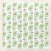 Avocado Pits Slices Fruit Hand Drawn Muster Glasuntersetzer (Vorderseite)