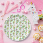 Avocado Pits Slices Fruit Hand Drawn Muster Pappteller (Party)