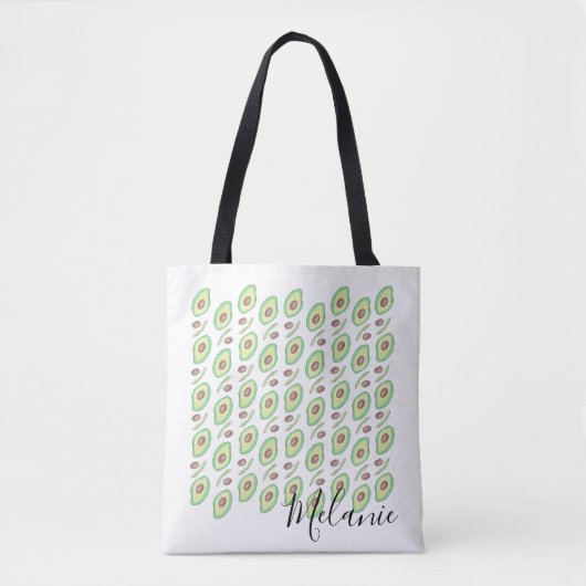 Avocado Pits Slices Fruit Hand Drawn Muster Tasche (Vorderseite)