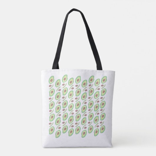 Avocado Pits Slices Fruit Hand Drawn Muster Tasche (Rückseite)