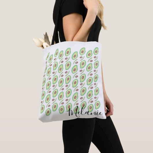 Avocado Pits Slices Fruit Hand Drawn Muster Tasche (Von Nahem)
