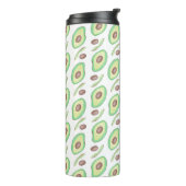 Avocado Pits Slices Fruit Hand Drawn Muster Thermosbecher (Nach links gedreht)