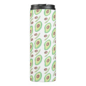 Avocado Pits Slices Fruit Hand Drawn Muster Thermosbecher (Rückseite)