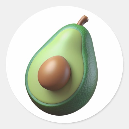 Avocado Plastic 3D - Glossarosserie Runder Aufkleber (Vorderseite)