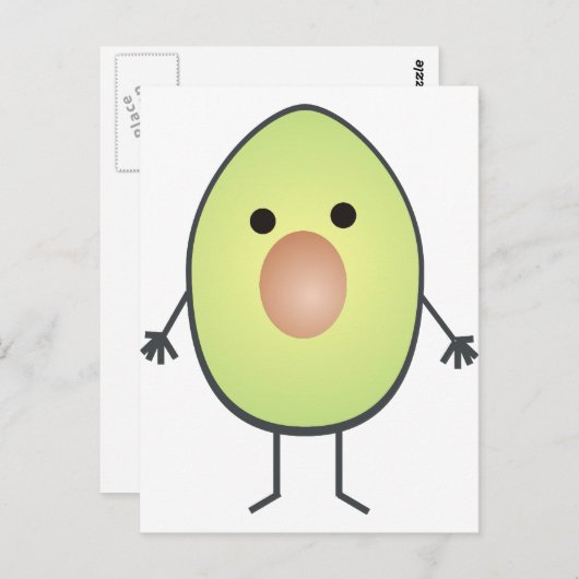 Avocado Postkarte (Vorne/Hinten)