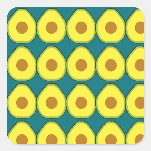 Avocado Quadratischer Aufkleber (Vorderseite)