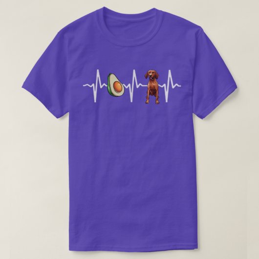 Avocado Redbone Coonhound Heartbeat Dog Lover T-Shirt (Design vorne)