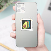 Avocado Retro Foto Farbschema Frucht Vintag Aufkleber (Telefon)