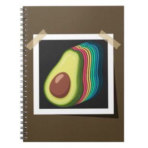 Avocado Retro Foto Farbschema Frucht Vintag Notizblock