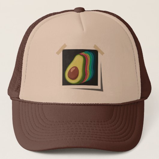 Avocado Retro Foto Farbschema Frucht Vintag Truckerkappe (Vorderseite)