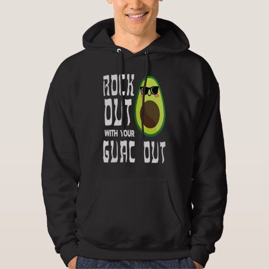 Avocado Rock Guac Out Workout Gym Personal Traine Hoodie (Vorderseite)