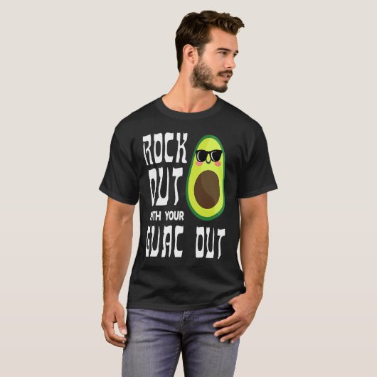Avocado Rock Guac Out Workout Gym Personal Traine T-Shirt (Vorne ganz)