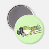 Avocado Rolls Wasabi Sushi Japanisches Essen Abend Magnet (Vorderseite/Rückseite)