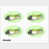 Avocado Rolls Wasabi Sushi Japanisches Essen Abend Ovaler Aufkleber (Blatt)