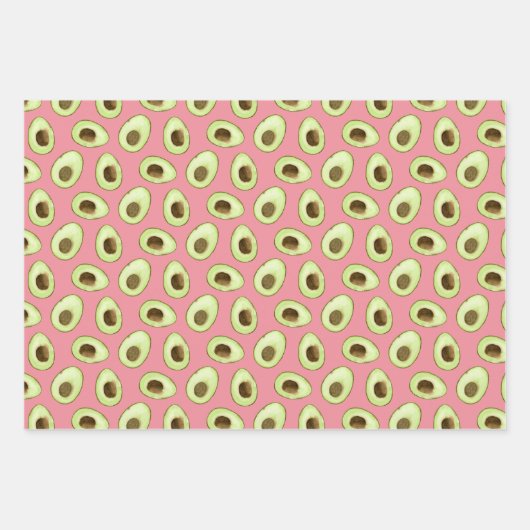 Avocado Rosa Geschenkpapier Set (Vorderseite 2)