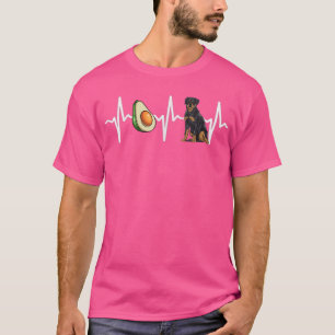 Avocado Rottweiler Heartbeat Dog Lover T-Shirt