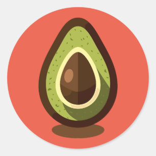 Avocado Runder Aufkleber