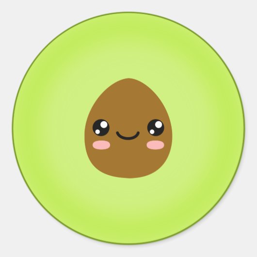 Avocado Runder Aufkleber (Vorderseite)