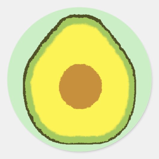 Avocado Runder Aufkleber (Vorderseite)