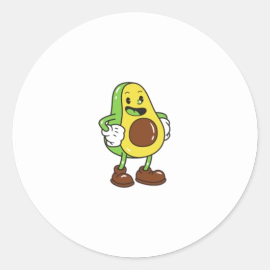 Avocado Runder Aufkleber (Vorderseite)