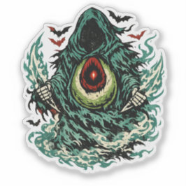 Avocado Schatten Phantom Halloween — Dunkle Retro- Aufkleber
