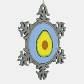 Avocado Schneeflocken Zinn-Ornament (Links)