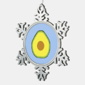 Avocado Schneeflocken Zinn-Ornament (Rechts)