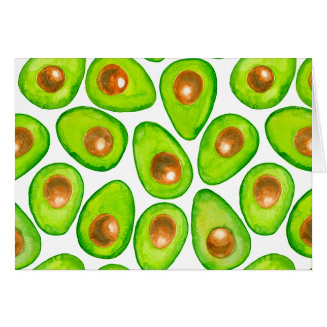 Avocado schneidet Aquarellfarben (Vorderseite (Horizontal))