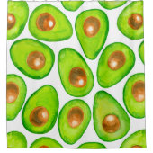 Avocado schneidet Aquarellfarben Duschvorhang (Vorderseite)