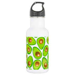 Avocado schneidet Aquarellfarben Edelstahlflasche