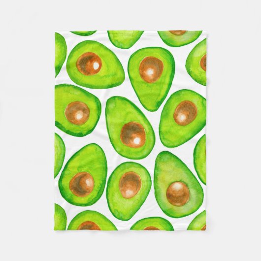Avocado schneidet Aquarellfarben Fleecedecke (Vorderseite)