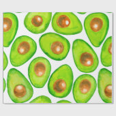 Avocado schneidet Aquarellfarben Geschenkpapier (Flach)