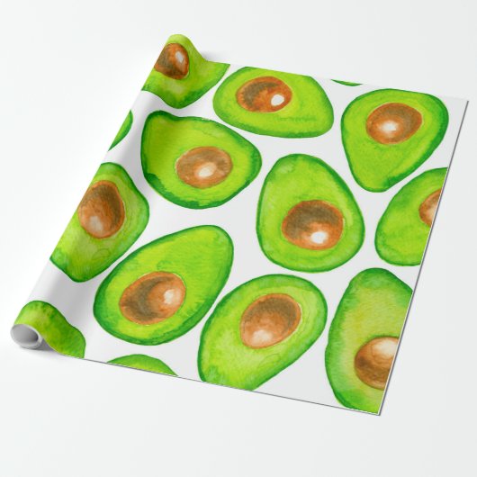 Avocado schneidet Aquarellfarben Geschenkpapier (Ungerollt)