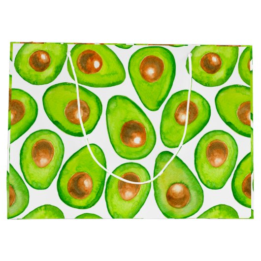 Avocado schneidet Aquarellfarben Große Geschenktüte (Rückseite)