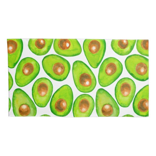 Avocado schneidet Aquarellfarben Kissenbezug (Rückseite-Rechts)